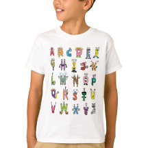 Créatures de l'alphabet fantaisiste | Tee-shirt AB