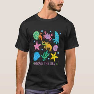 T-shirt Créatures de mer océan mignon crabe étoile de mer 