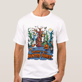 T-shirt Créatures joyeuses dans la forêt hantée