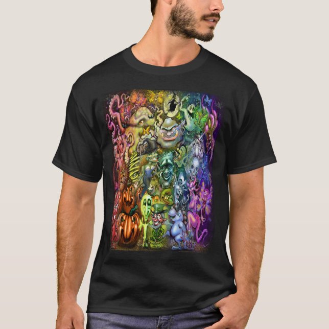 T-shirt Créatures magiques Arc-en-ciel (Devant)