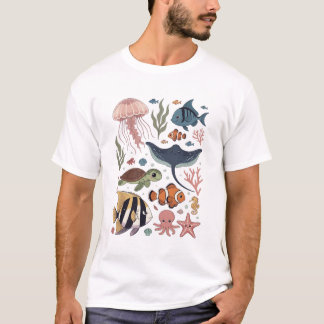 T-shirt Créatures Marines Sous-Marines