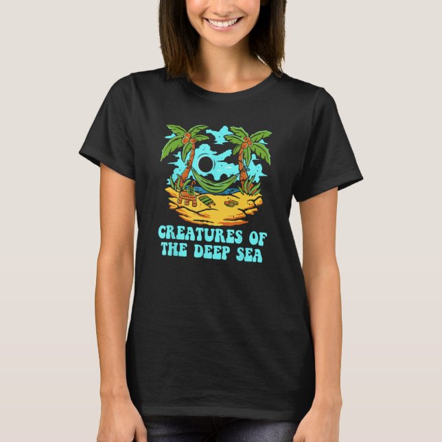 T-shirt Creatures of the Deep Sea Beach Deep Diving Ocean  (Devant)