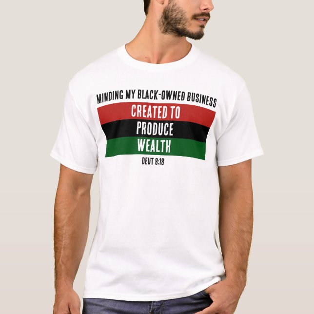 T-shirt CRÉÉ POUR PRODUIRE LA RICHESSE Entreprise Noire (Devant)
