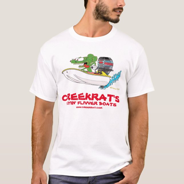 T-shirt Creekrat CARtoons Flyin' Fliver Flivver Boat Art (Devant)