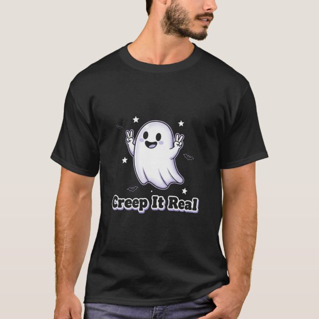 T-shirt Creep It Real Funny Ghost Halloween (Devant)