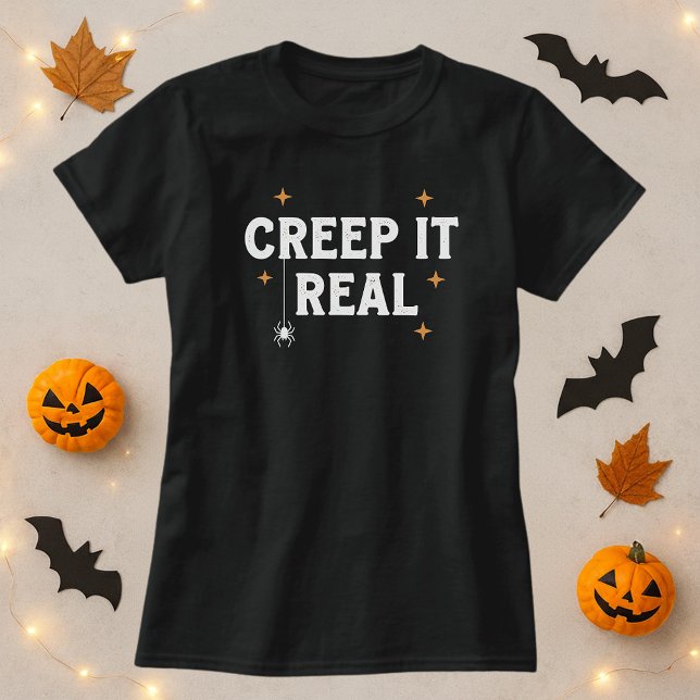 T-shirt Creep It Real White Spider Pun Halloween (Créateur téléchargé)