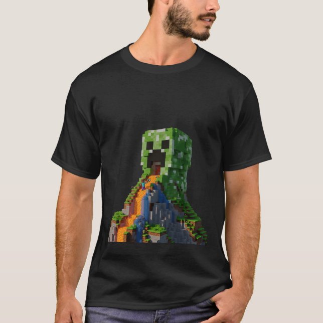 T-shirt Creeper Mountain | Epic Lava Waterfall | 3D Render (Devant)