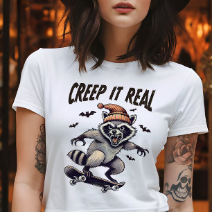 T-shirt Creeper Réel Vintage Raton laveur Halloween