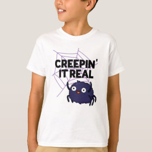 T-shirt Creepin It Real Funny Halloween Spider Pun