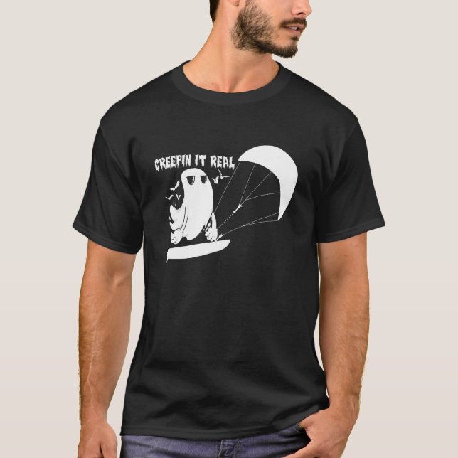 T-shirt Creepin It Real Ghost Kiteboard Kiter (Devant)