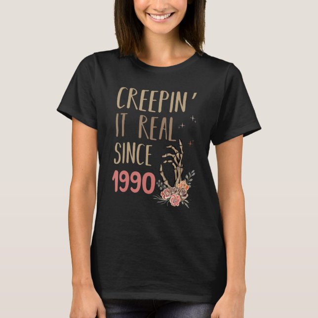 T-shirt Creepin It Real Halloween Retro 1990 Naissance de  (Devant)