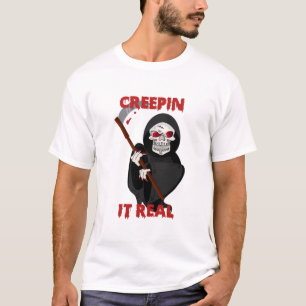 T-shirt Creepin it vrai crâne effrayant halloween cauchema