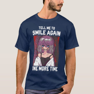 T-shirt Creepy Anime Girl Stopelling Meo Smile Horror Goth