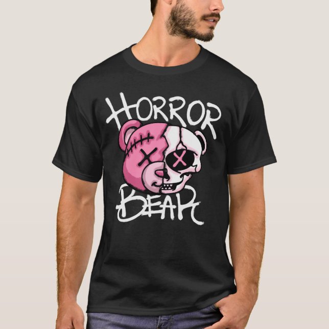 T-shirt Creepy Horror Bear streetwear (Devant)