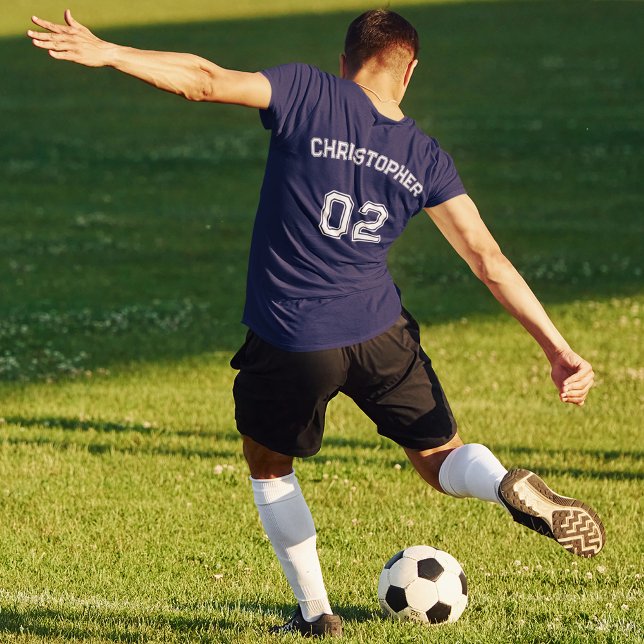 T-shirt Créer Nom du joueur Numéro Jersey Mens Coton bleu (Create Player Name Jersey Number Mens Blue Cotton T-Shirt)