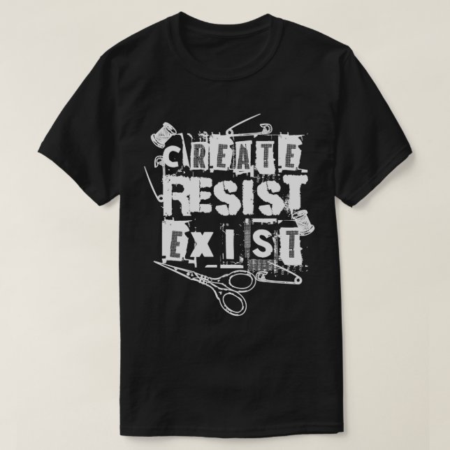 T-shirt Créer Résistance Exist Revolution Punks Creative L (Design devant)