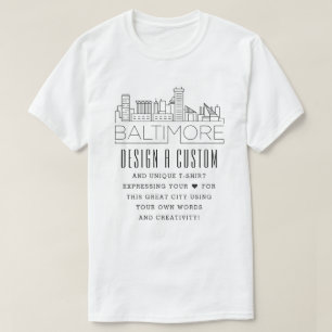 T-shirt Créer Un Baltimore Personnalisé, Sur Le Thème Du M