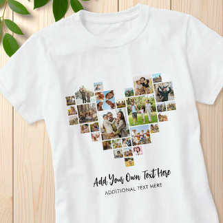 T-shirt Créer votre propre coeur en forme de collage photo