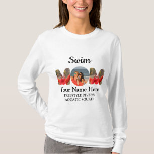 T-shirt Créer votre propre sport maman photo collage nage