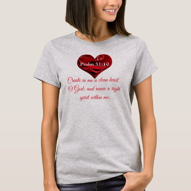 T-shirt Créez dans moi un coeur propre (Devant)