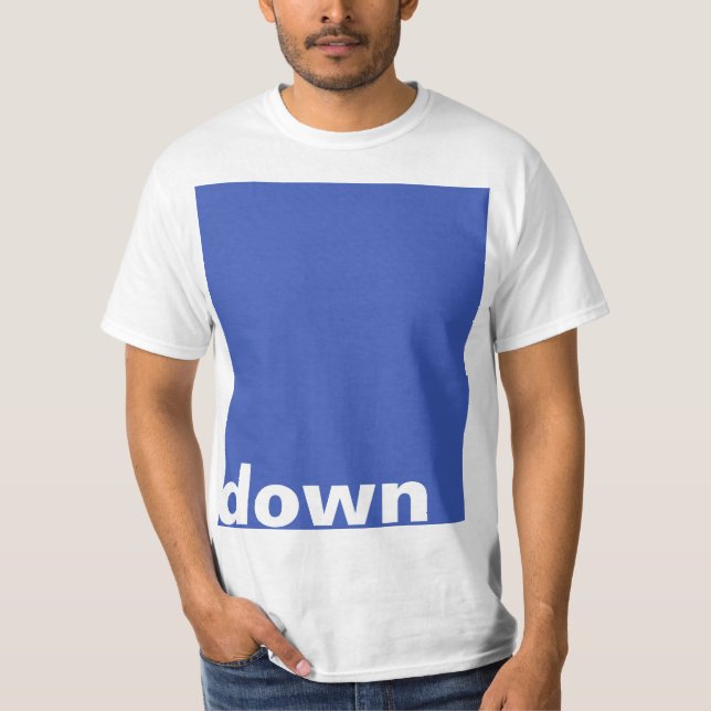 T-shirt Créez simplement "rectangle bleu vers le bas" + vo (Devant)