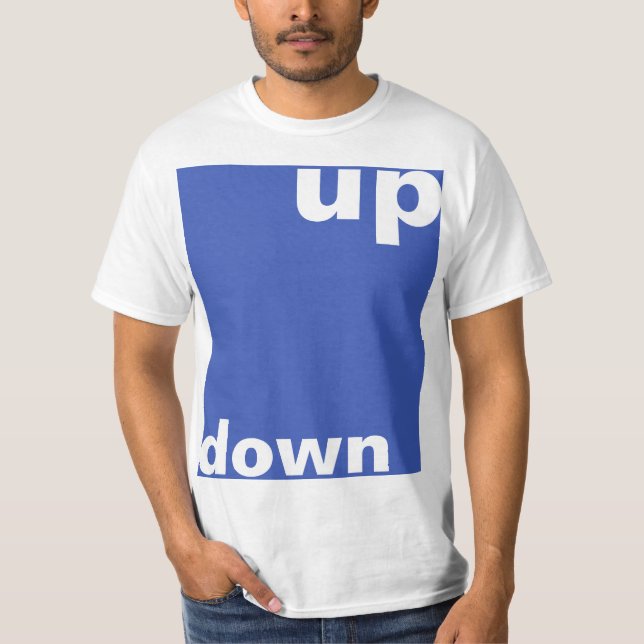 T-shirt Créez simplement "rectangle bleu vers le haut" + v (Devant)