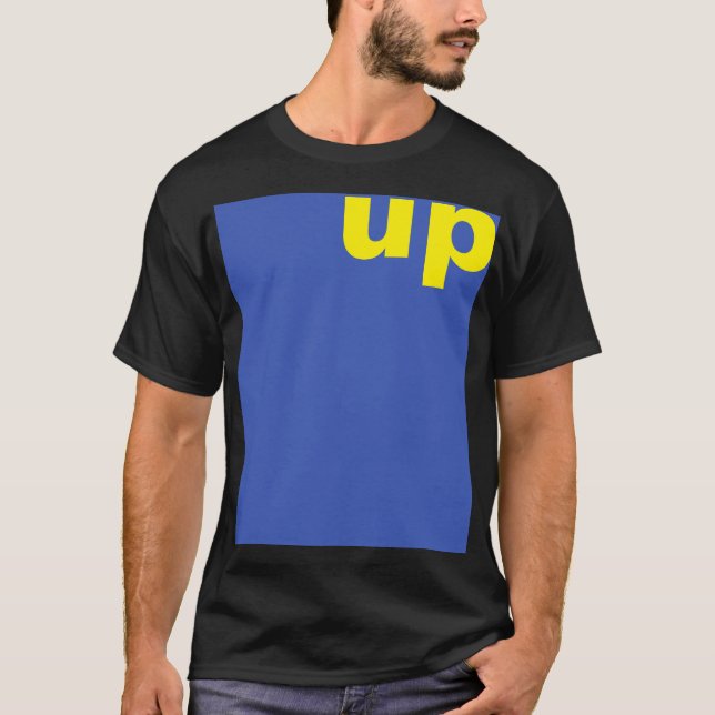 T-shirt Créez simplement "rectangle bleu vers le haut" + v (Devant)