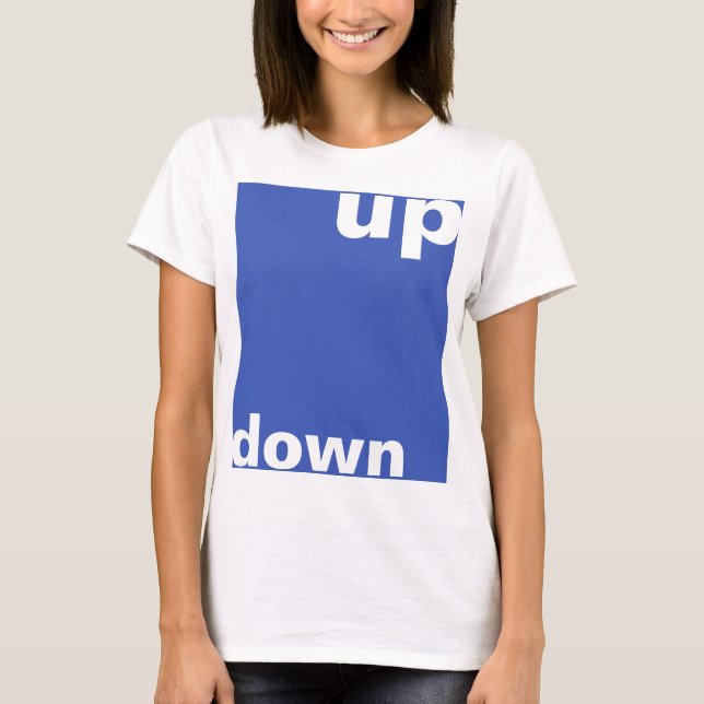T-shirt Créez simplement "rectangle bleu vers le haut" + v (Devant)