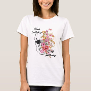 T-shirt Créez vos propres émotions Fleurs de crâne