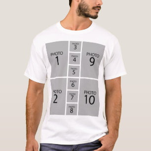 T-shirt Créez votre propre 10 PHOTOS personnalisées COLLAG