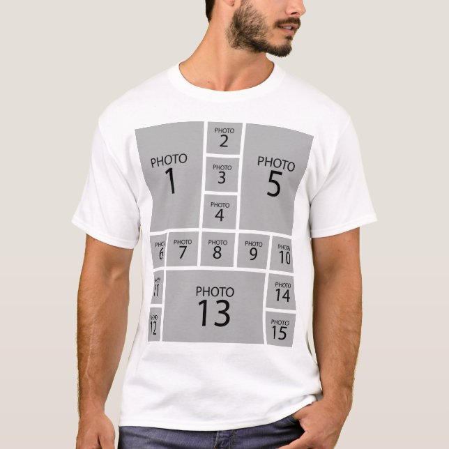 T-shirt Créez votre propre 15 PHOTO-COLLAGE personnalisée (Devant)