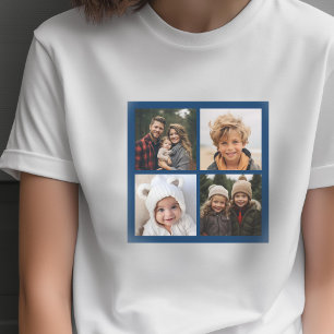 T-shirt Créez votre propre collage Instagram Navy 4 photos