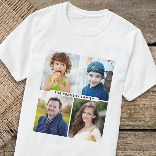 T-shirt Créez votre propre collection de photos 4 Nom de f (Créateur téléchargé)