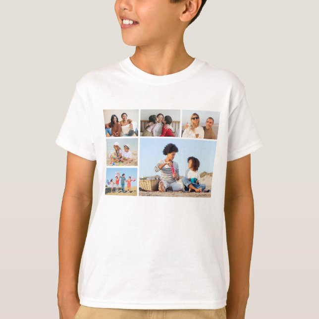 T-shirt Créez votre propre collection photo de 6 personnes (Devant)