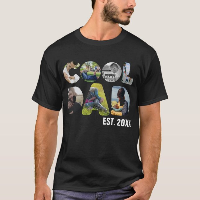 T-shirt Créez votre propre cool papa 7 lettre photo pour l (Devant)