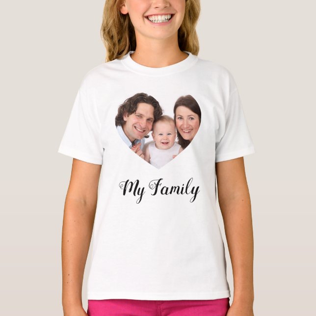 T-shirt Créez votre propre J'aime Ma famille Saint-Valenti (Devant)