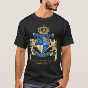 T-shirt Créez votre propre manteau d'emblème bleu de lion