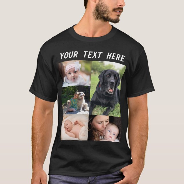 T-shirt Créez votre propre photo Collage Famille de photos (Devant)