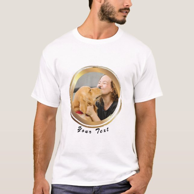 T-shirt Créez votre propre photo de chien du cercle d'or (Devant)