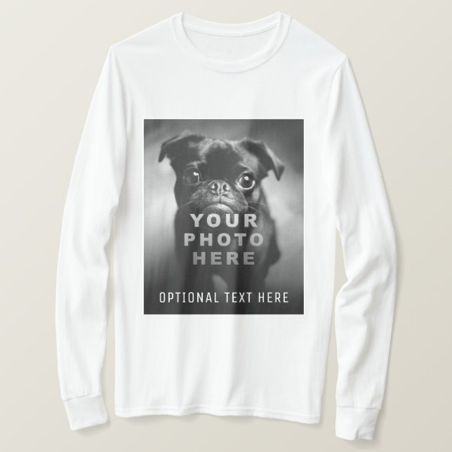 T-shirt Créez votre propre photo simple et texte personnal (Design devant)