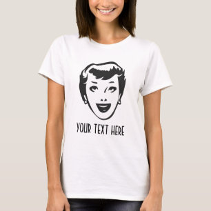 T-SHIRT CRÉEZ VOTRE PROPRE RÉTRO DAME HEUREUSE HEAD GIFTS