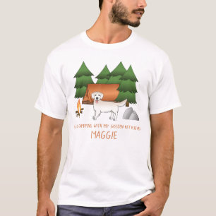 T-shirt Crème Anglaise Golden Retriever Camping Dans Une F