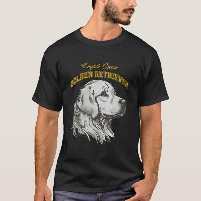 T-shirt Crème anglaise Golden Retriever Ecgr Retro Preppy  (Devant)