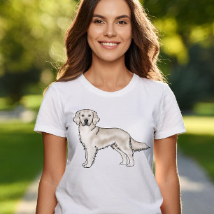 T-shirt Crème anglaise Golden Retriever mignon chien de de