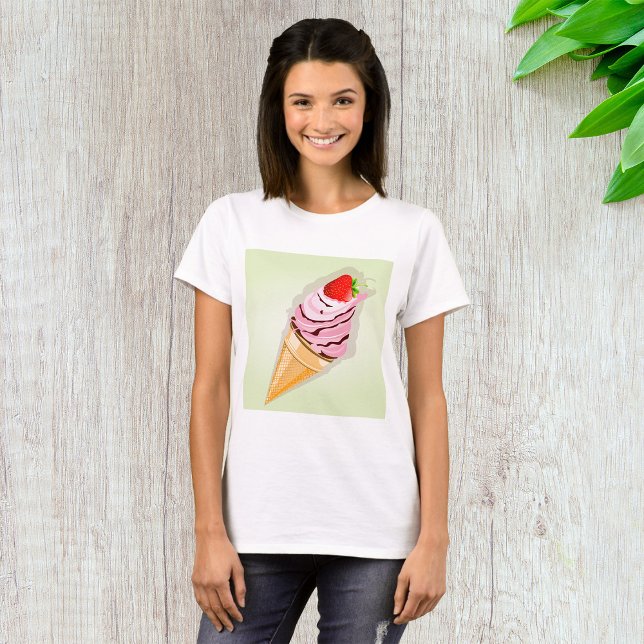 T-shirt Crème De Glace À La Fraise (Créateur téléchargé)