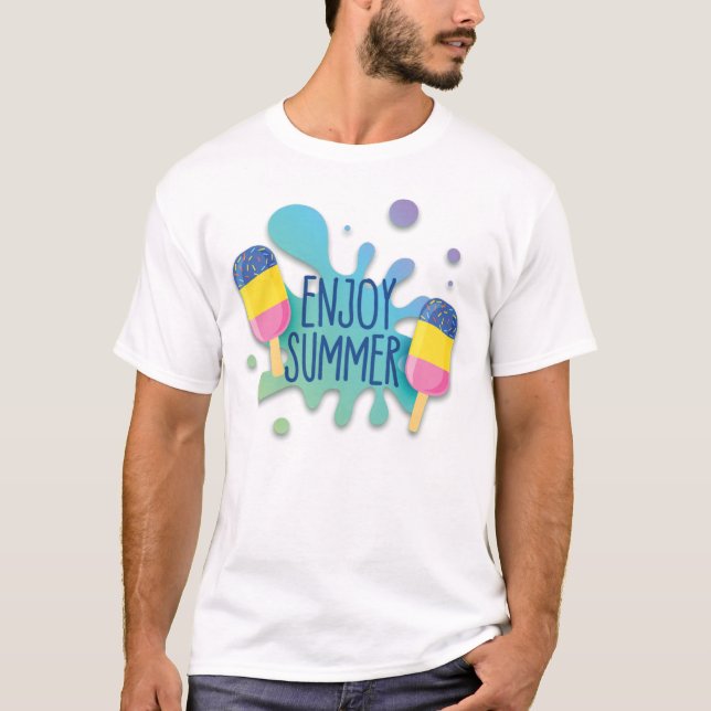 T-shirt Crème De Glace Avec Splash D'Eau / Effet Ombre T-s (Devant)