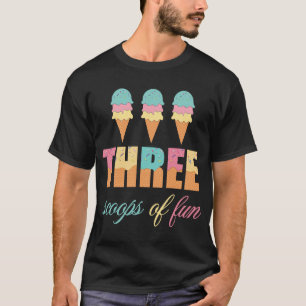 T-shirt Crème De Glace D'Anniversaire Trois Scoops D'Enfan