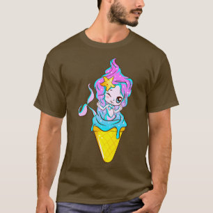 T-shirt Crème de glace de sirène cône mignonne Magique Myt