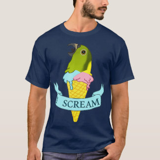 T-shirt Crème de glace Je crie Jaune Naped Parrot Amazon J