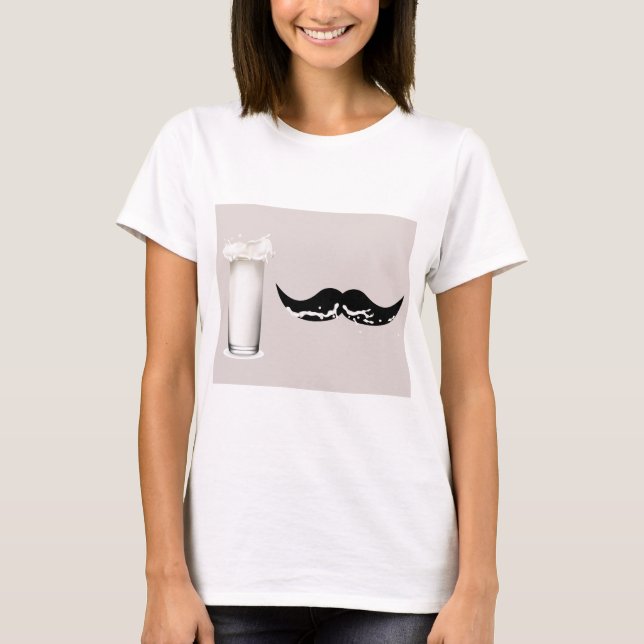 T-shirt Crème de moustache de lait (Devant)